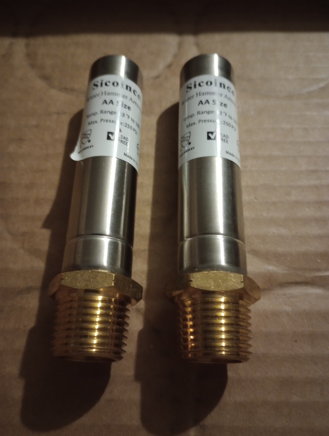 Sicoince MiniRester Copper Straight Water Hammer Arrester 1/2 MNPT in.AA Size