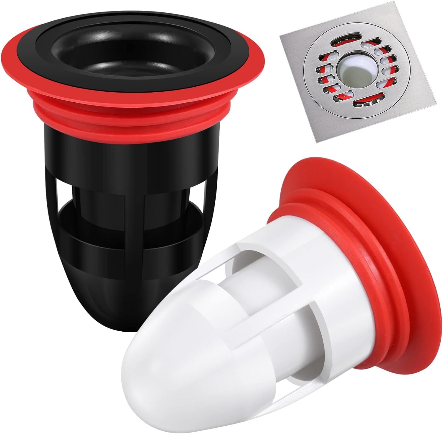 2pcs Shower Floor Drain Backflow Preventer, Waste Water Drainer Valve Sewer Core