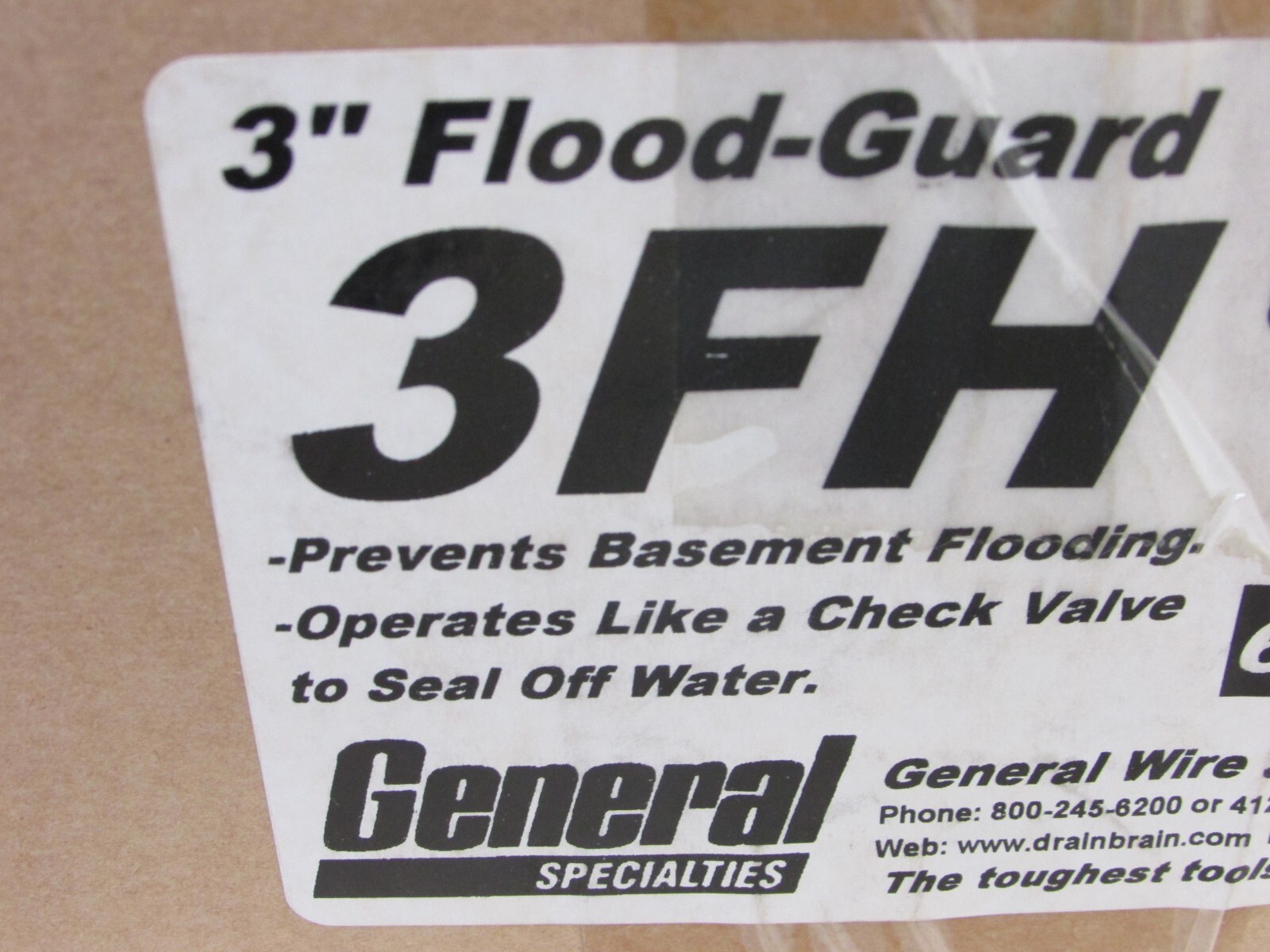 NEW! GENERAL SPECIALTIES FLOOD GUARD 3″ FLOOR DRAIN CHECK VALVE, 3FH