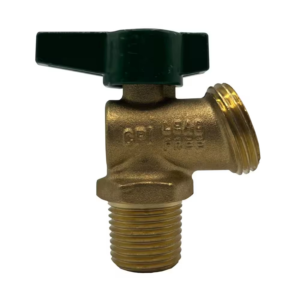 1/2 In. MIP X 3/4 In. MHT Heavy Duty Quarter-Turn Brass Boiler Drain