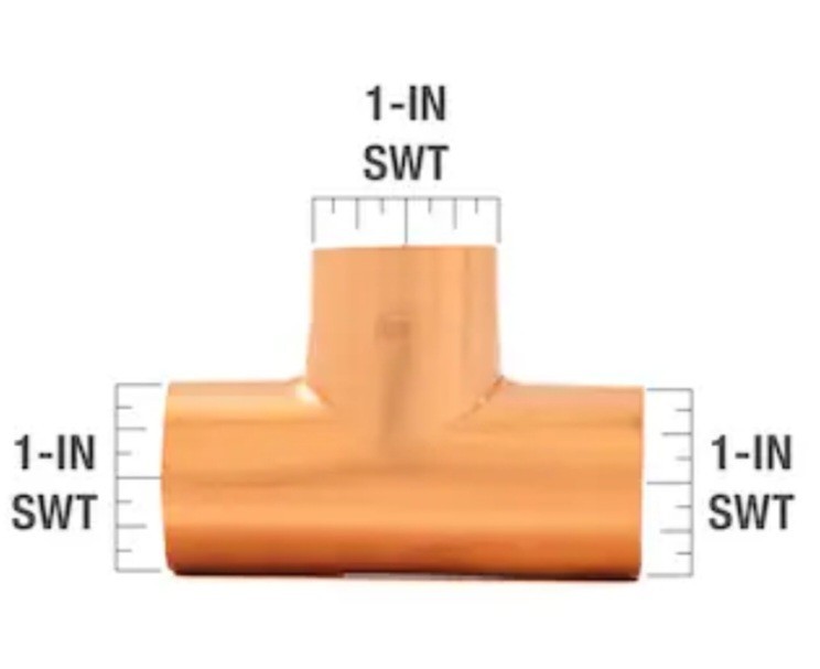 StreamLine 1-in. Copper Pressure All Cup Tee Fitting Model SWT 1x1x1