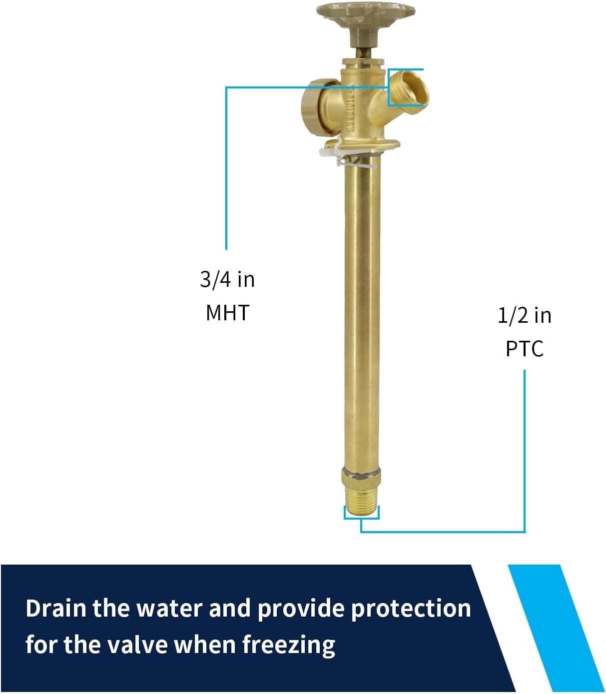 Outdoor Brass Frost-Proof Sillcock Valve