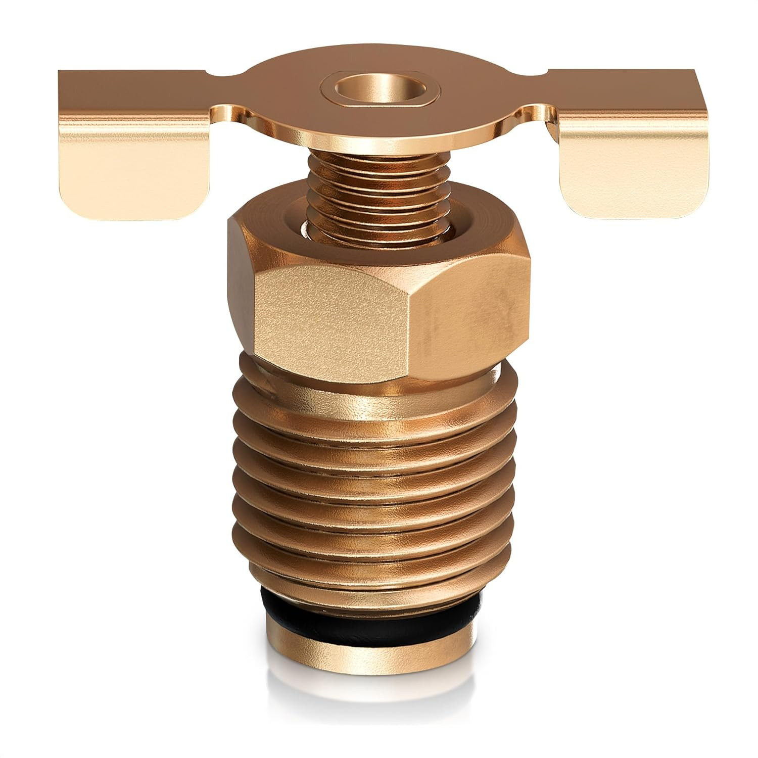 Air Compressor Drain Valve 1/4 – Moisture Drain Petcock, NPT Male Solid Brass Ai