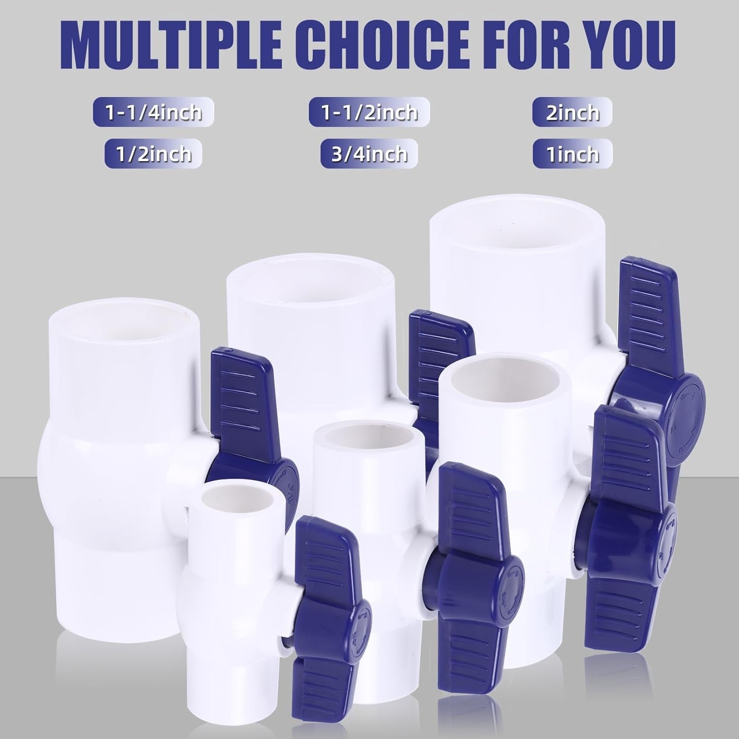 5 Pack PVC Ball Valve 1/2″ Slip, Water Pipe Shut-Off Valve, T Handle Plastic …