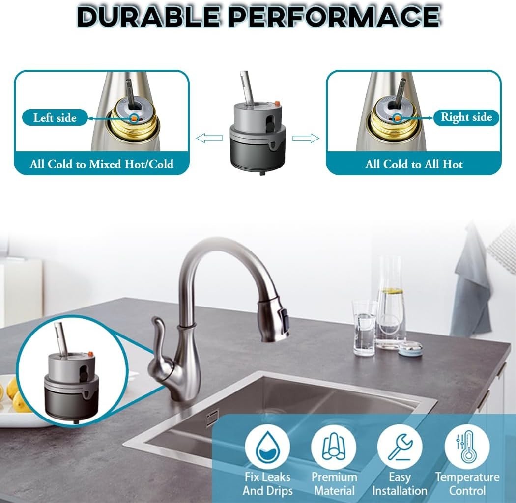 RP50587 Cartridge Valve for Delta DTS Faucet Repair Kit, ‎Gray