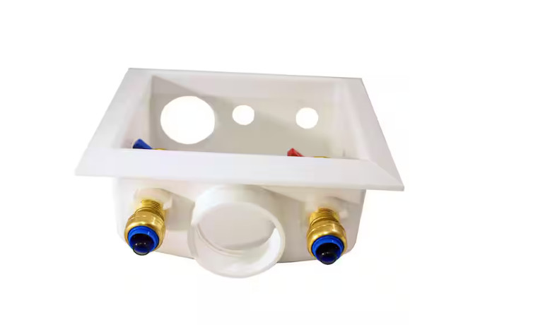 Tectite 1/2in Brass Push-to-Connect x 3/4in MHT Washing Machine Outlet Box
