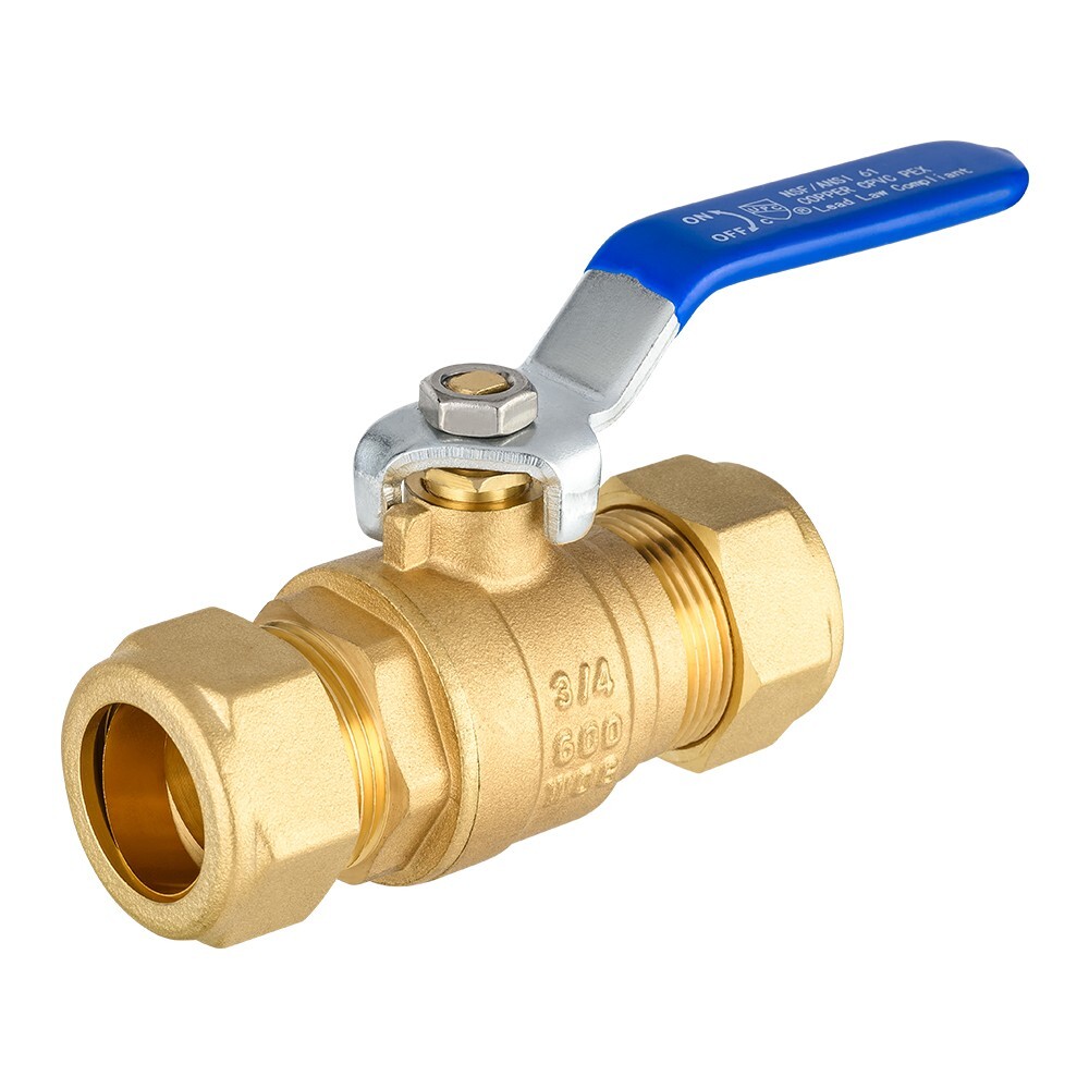 Efield1/2″ or 3/4 Inch Compression Full Port Brass Ball Valve 600WOG Lead Free