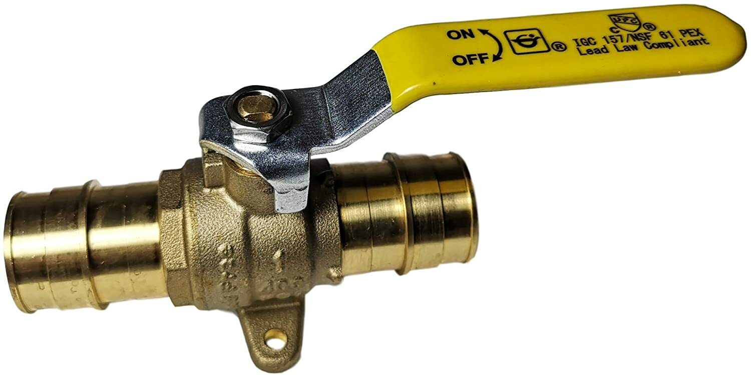 5 Pcs. 1″ Pex A Expansion Ball Valve with Drop Ear, Lead Free