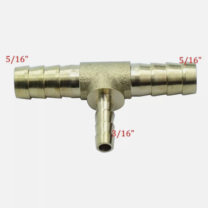 Brass Hose Barb Reducing Tee T Reducer 3/8″ 5/16″ Hose ID for Gas,Drainage,water