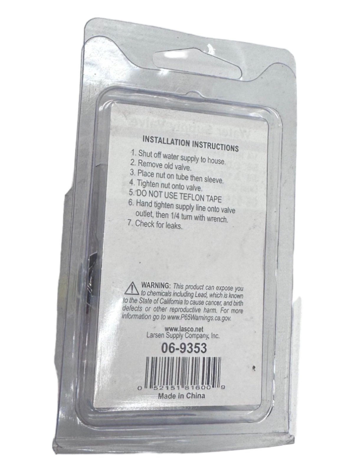 LASCO 06-9353 Water Supply Valve 1/4″ Turn Water **SALE**