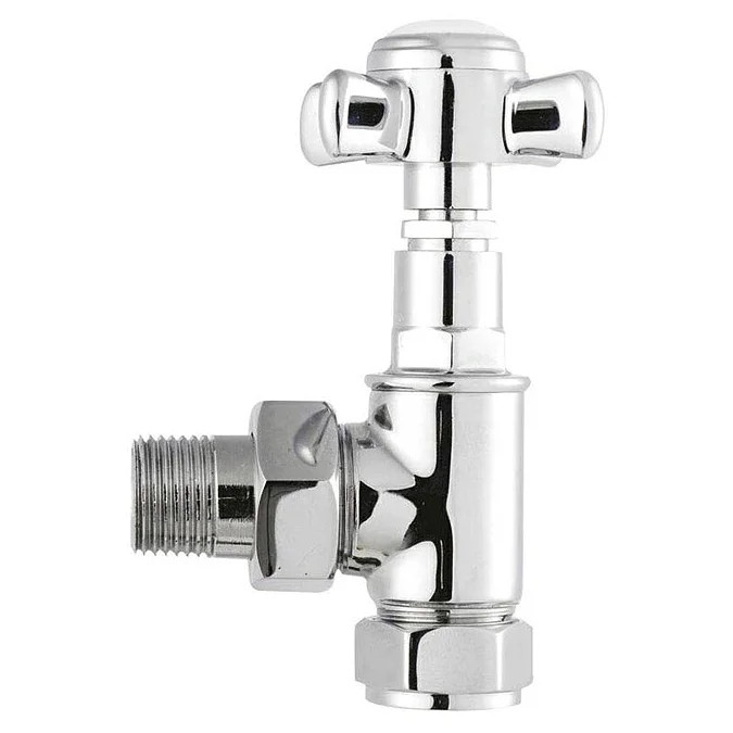 NWT victorianplumbing Hudson Reed Victorian Chrome Crosshead Radiator Valves