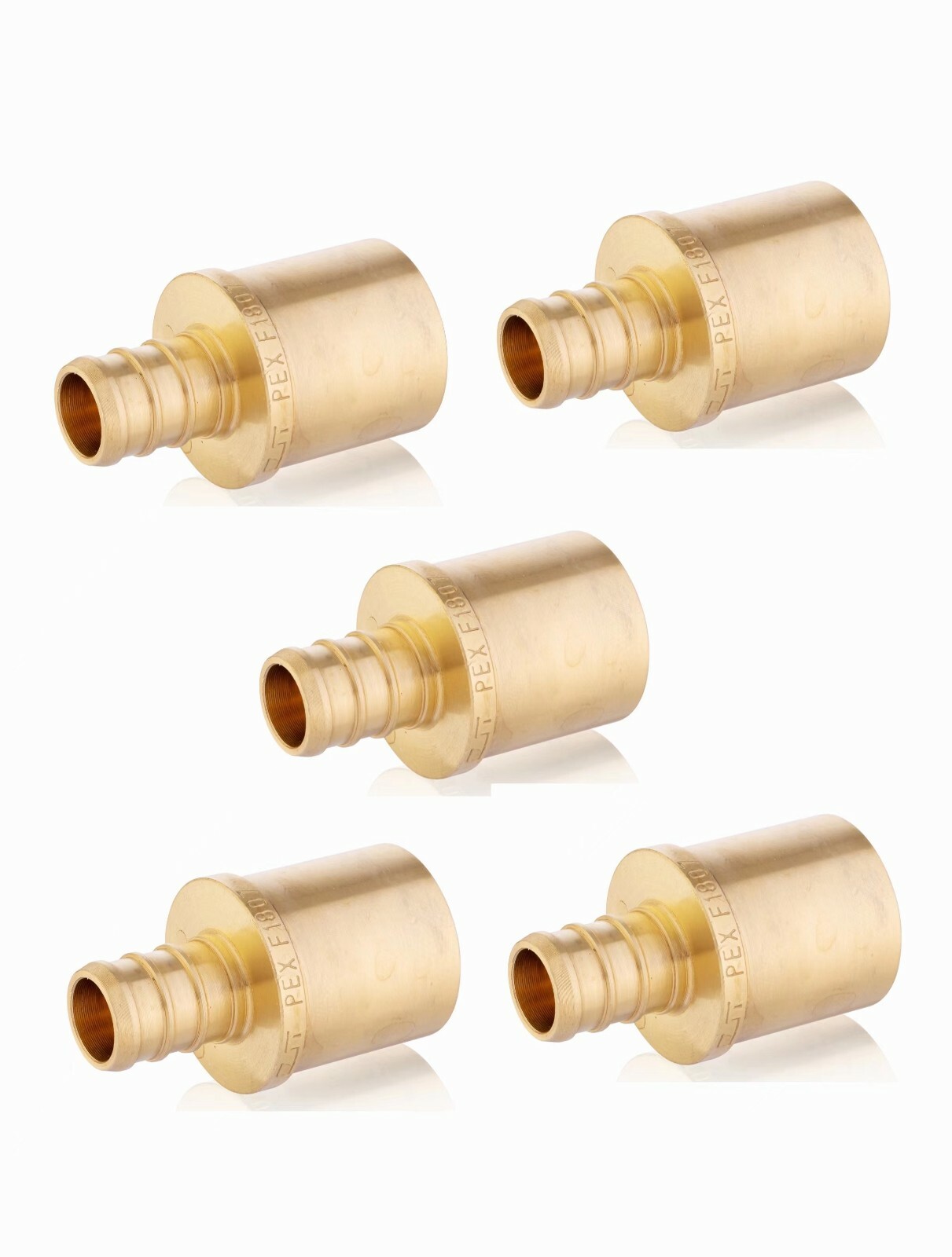 5PCS EFIELD Pex 1″ X 1″ MALE SWEAT ADAPTERS BARB CRIMP BRASS FITTING, LEAD FREE
