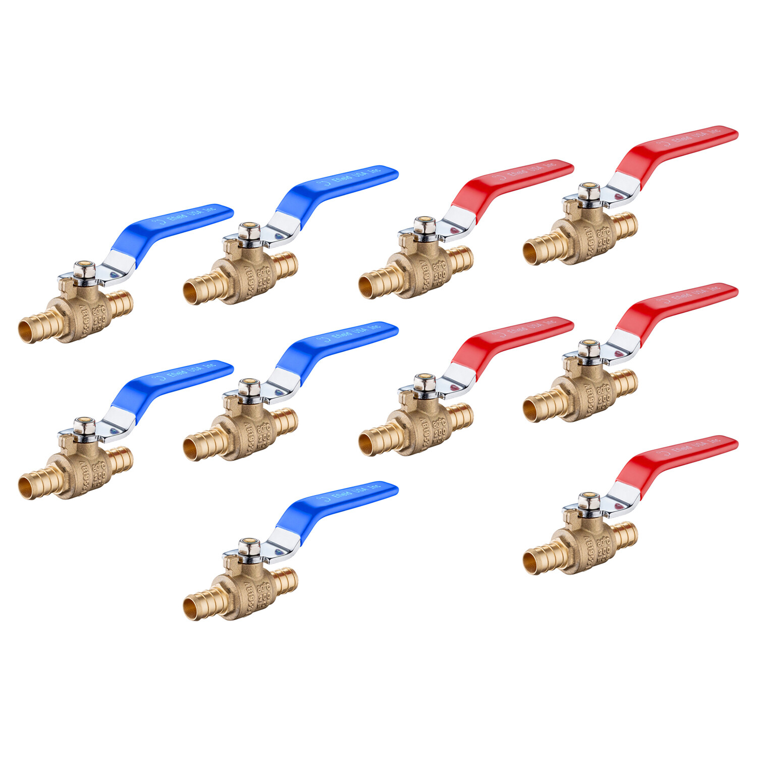 EFIELD 10 PCS 1/2″ PEX FULL PORT SHUT OFF BALL VALVE HOT &COLD, NO LEAD BRASS