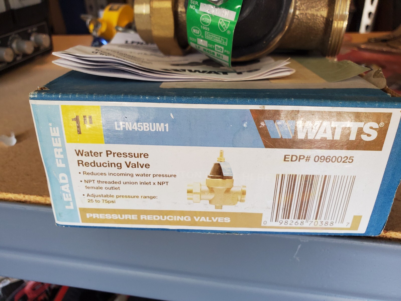 WATTS 1″ LFN45B M1 Lead Free* IN-LINE Water Pressure Reducing Valve