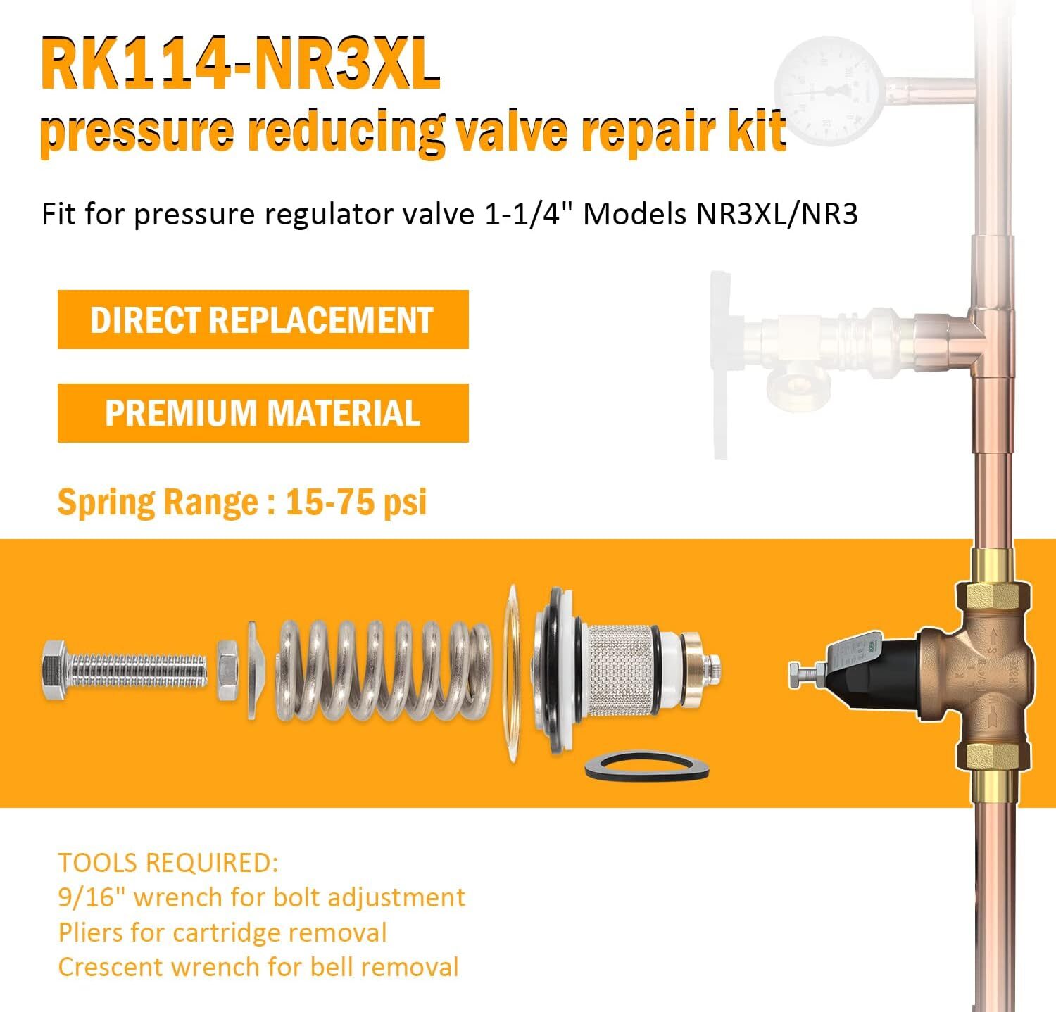 RK114-NR3XL Pressure Reducing Valve Repair Kit for 1~1/4″ Models NR3 + NR3XL