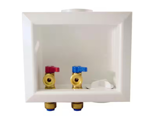 Tectite 1/2in Brass Push-to-Connect x 3/4in MHT Washing Machine Outlet Box