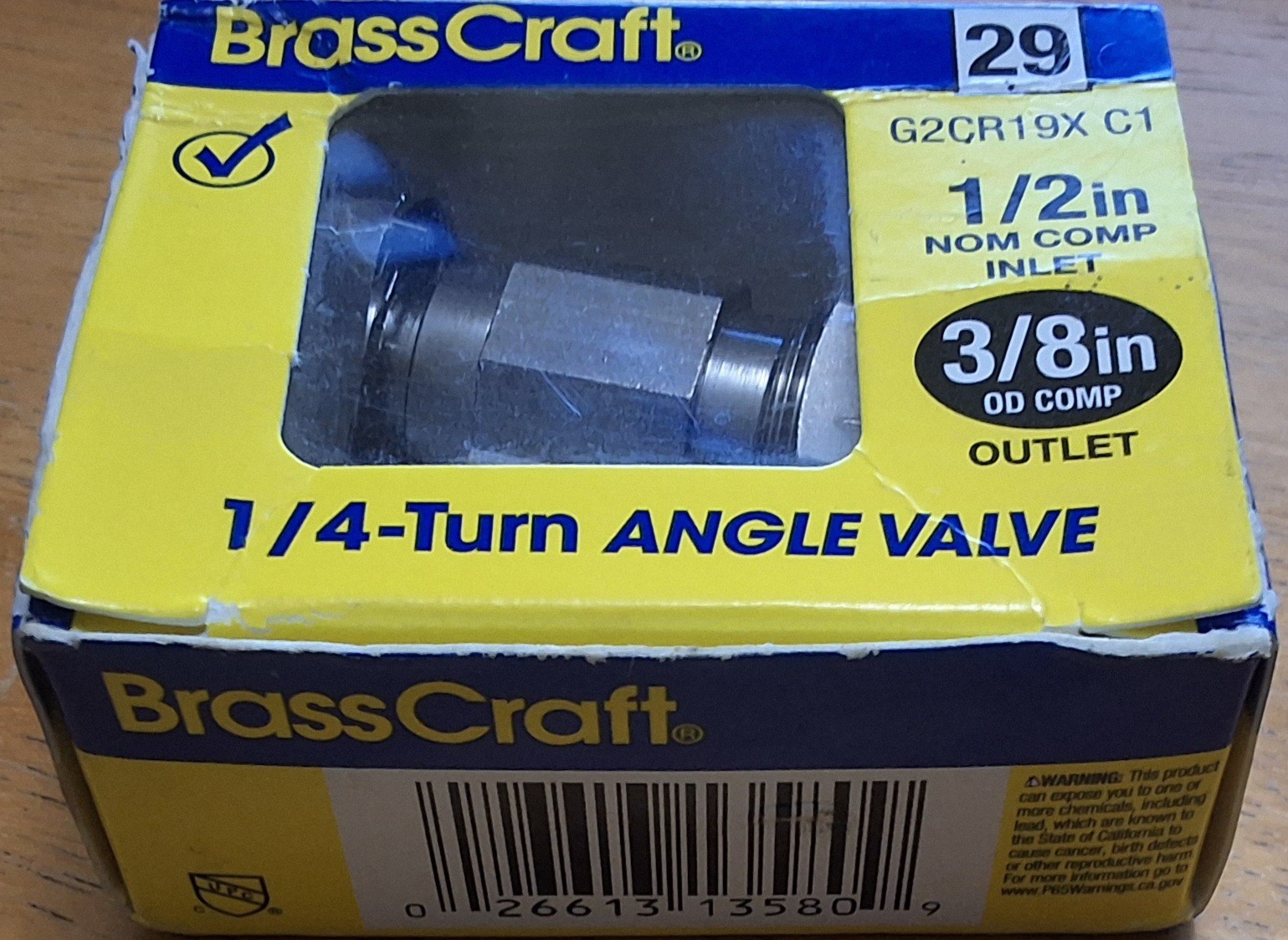 1/2 in. Compression Inlet x 3/8 in. Compression Outlet 1/4-Turn Angle Valve