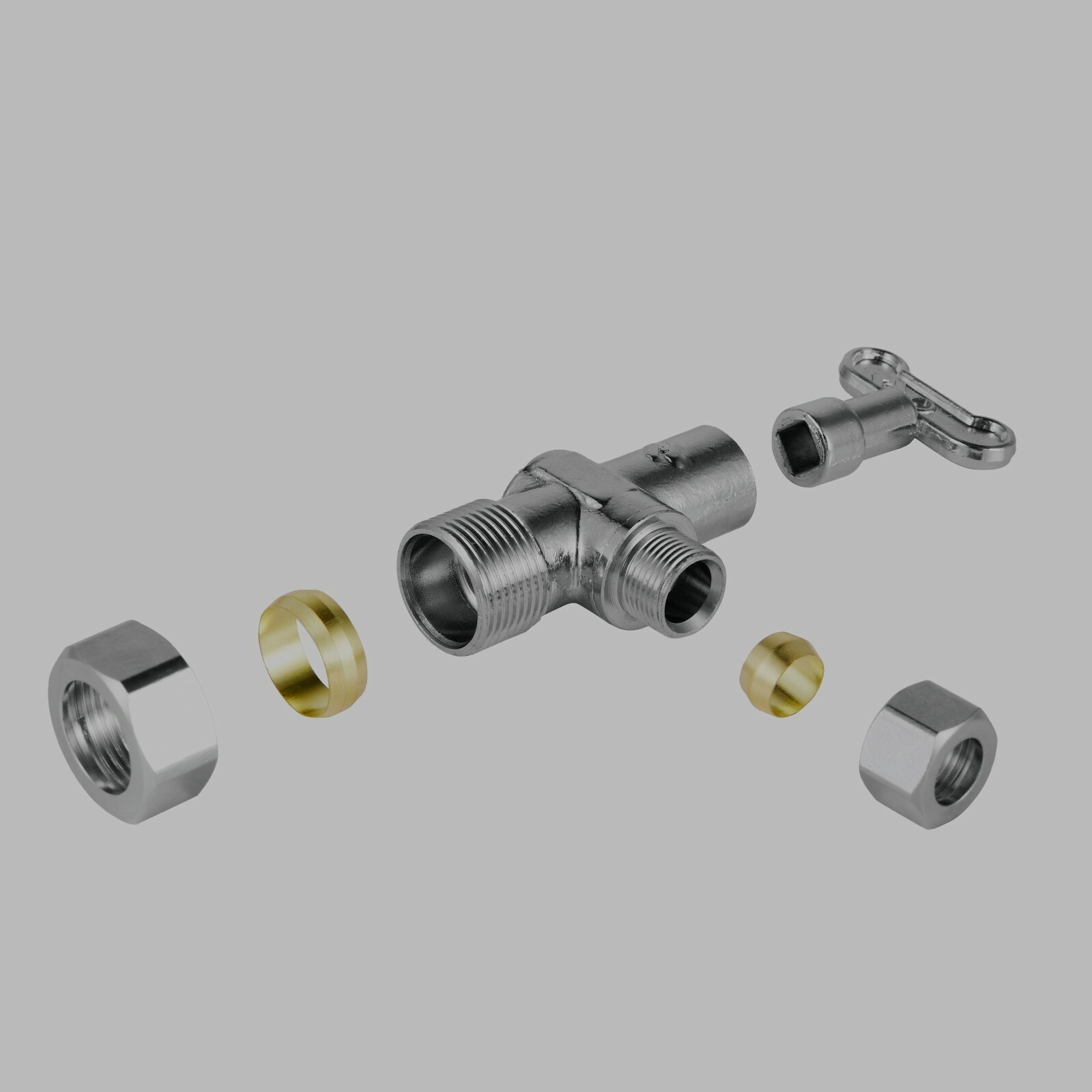 5 PCS 1/4TURN Loose Key ANGLE STOP VALVE 5/8″ OD (1/2″ NOM) X 3/8″ OD Compressi