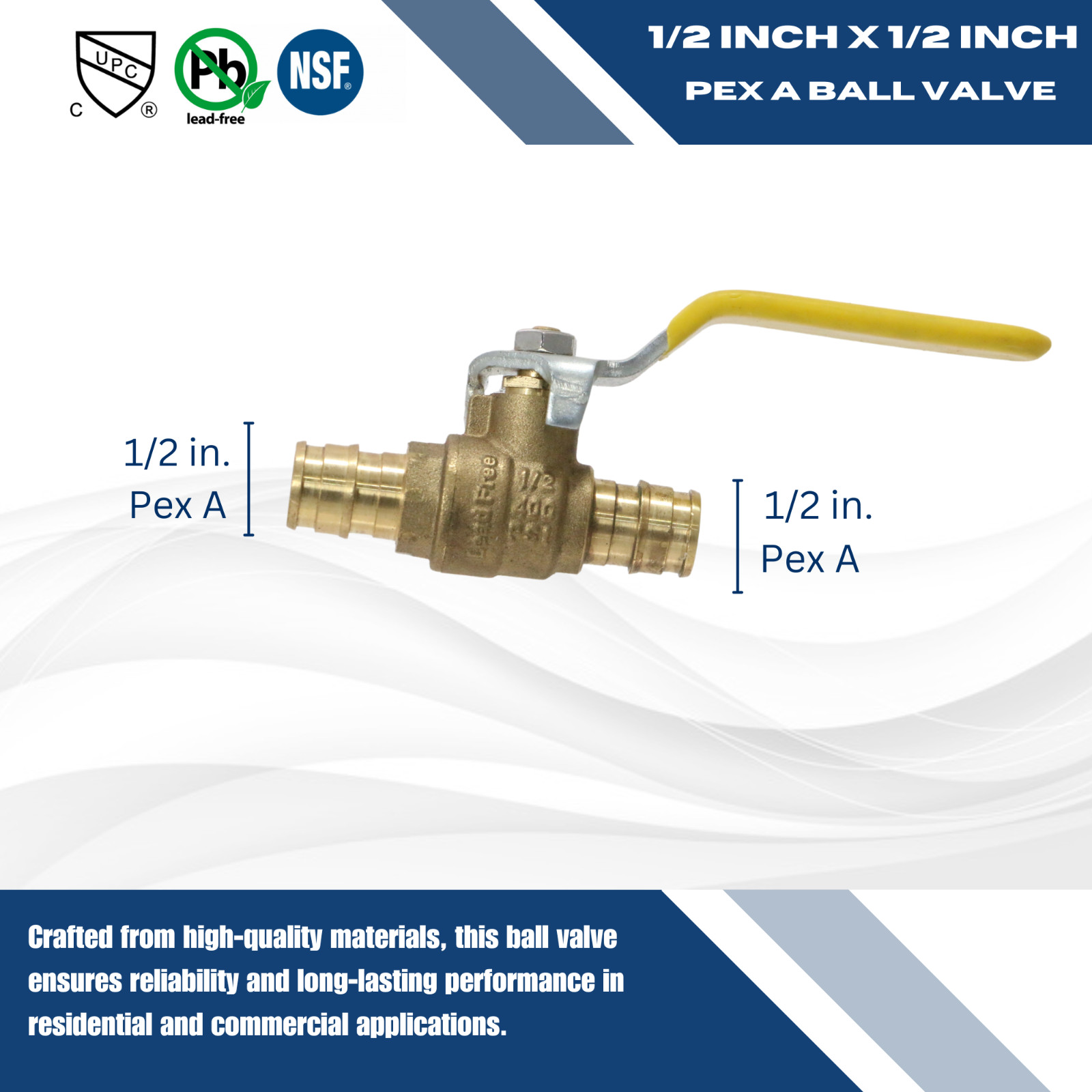 10 Pieces 1/2″ Pex A Ball Valve, Expansion ball Valve, F1960