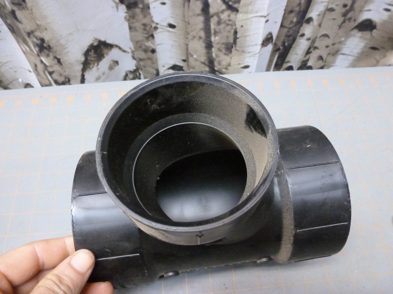 Charlotte Pipe 4 x 4 x 3 In. All Hub Reducing Short Sweep Sanitary Tee ABS DWV
