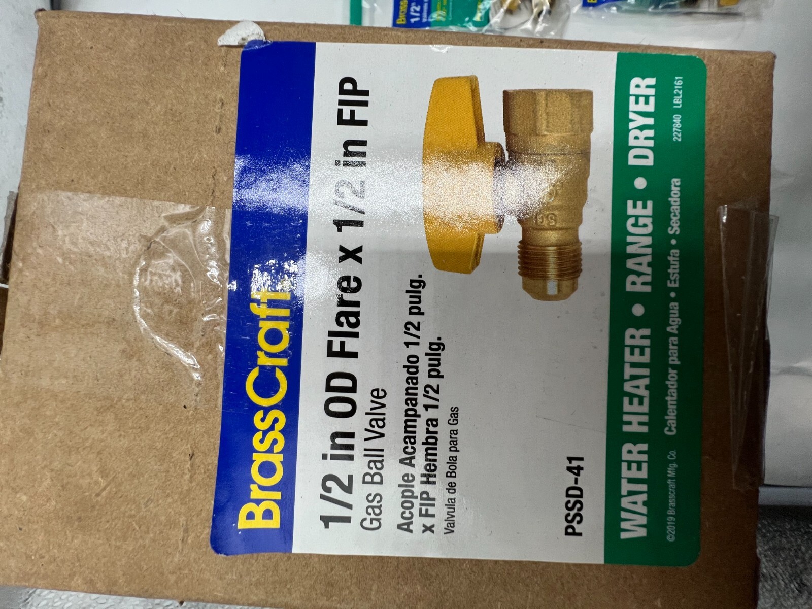 5 PACK – Brass Craft PSSD-41 Plumb Shop Gas Ball Valve 1/2″ OD FLARE X 1/2″ FIP