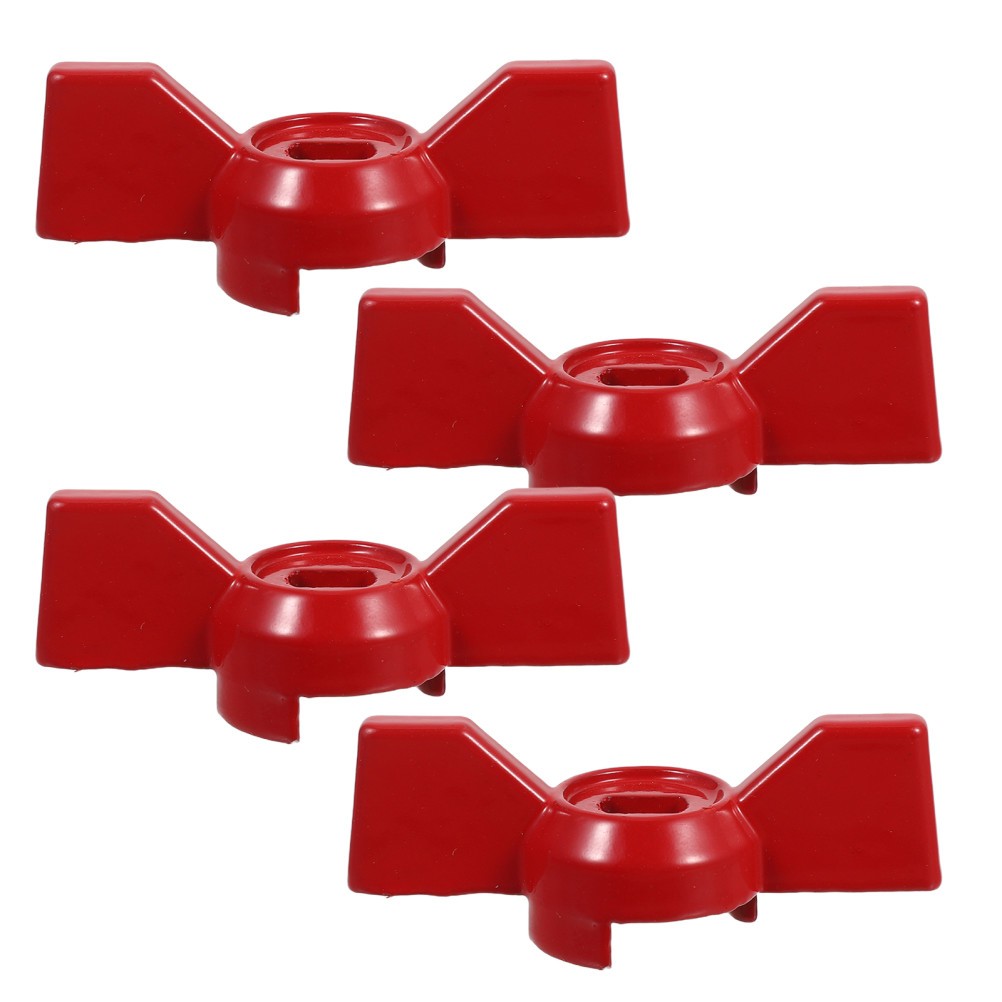 4Pcs Reusable Red Aluminum Valve Handles Precise Industrial Outdoor Shut Off