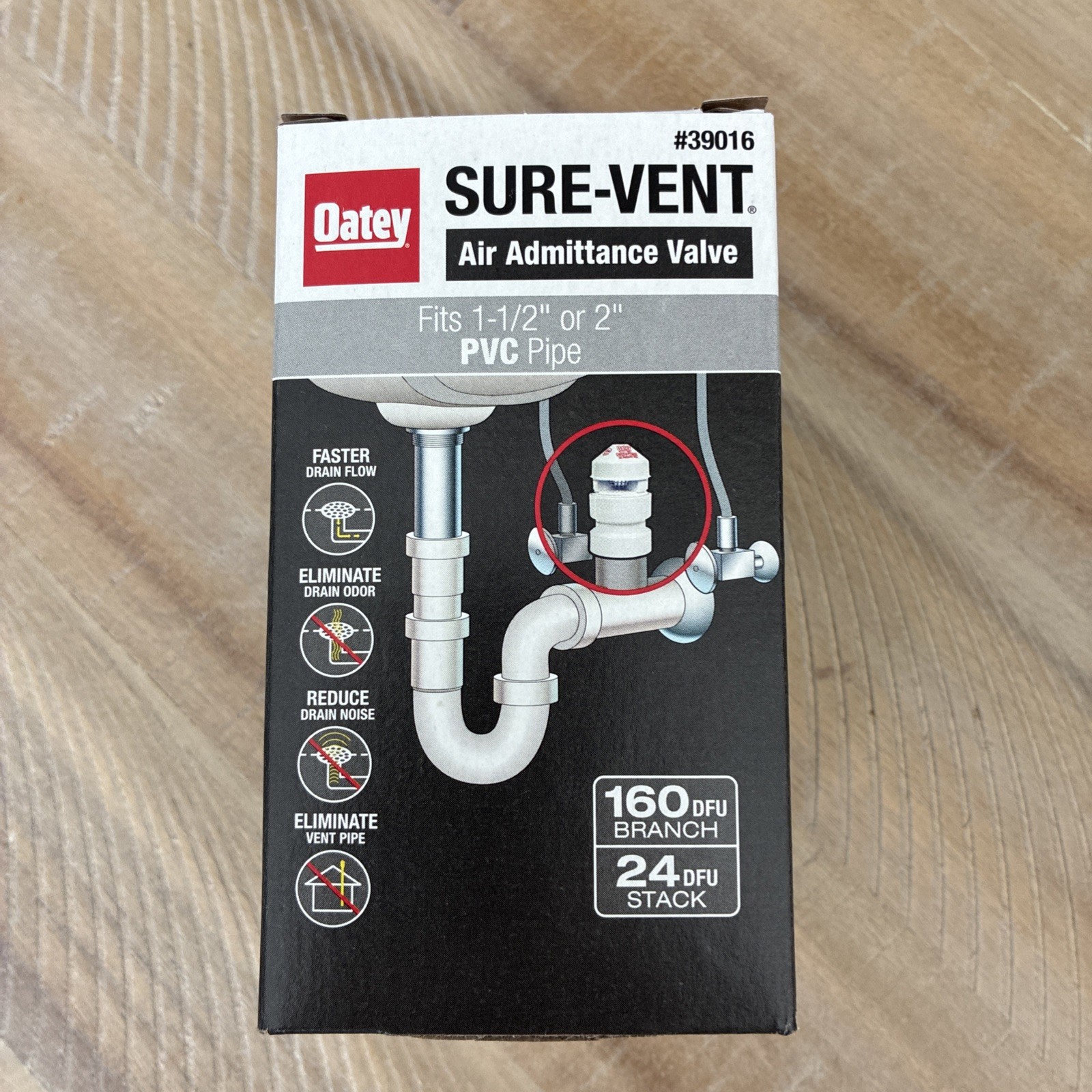 OATEY 39016 USA MADE 2″ 1 1/2″ SURE VENT PLUMBING AIR ADMITTANCE PVC