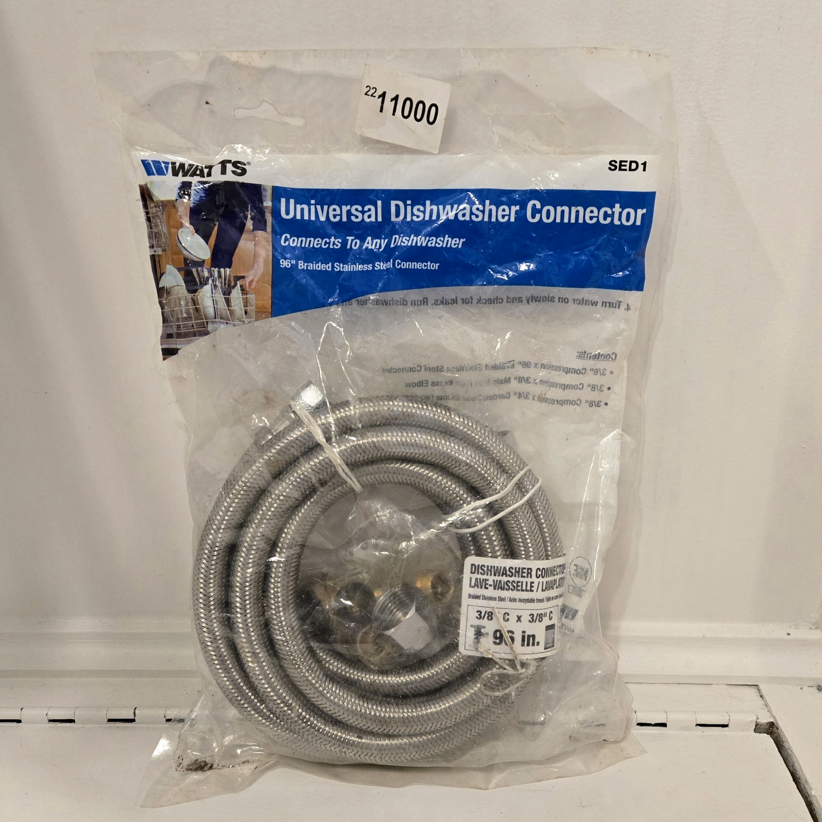 Watts Universal Dish Washer Connector- SED1- 96″ Braided SS