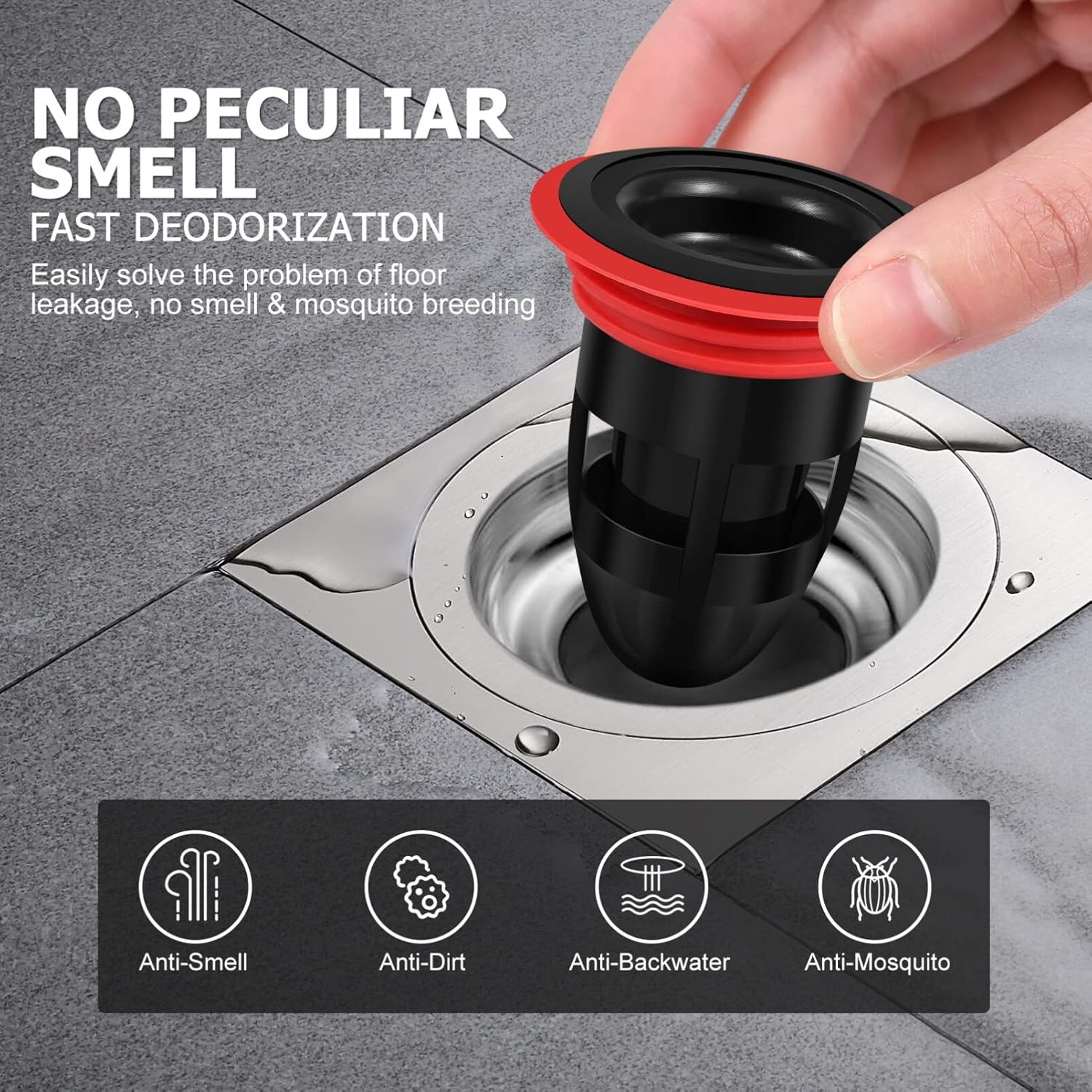 2pcs Shower Floor Drain Backflow Preventer, Waste Water Drainer Valve Sewer Core