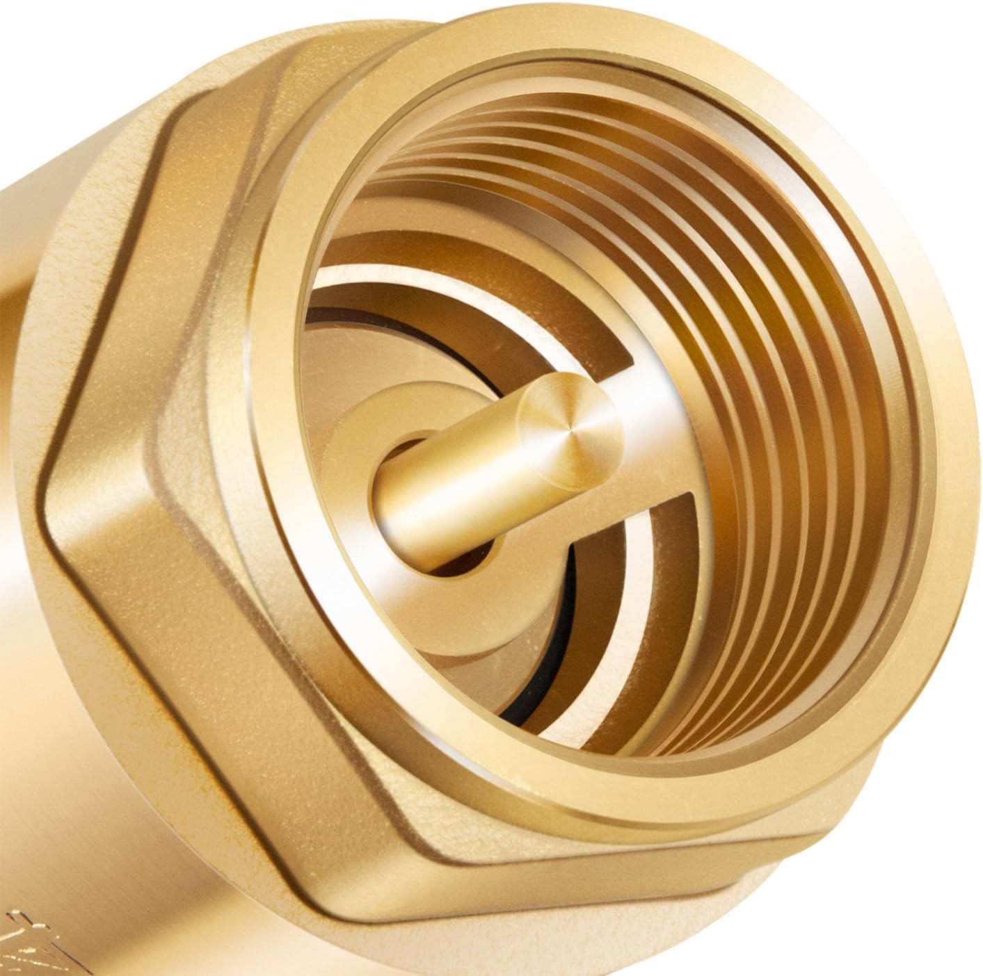 One Way Brass In-Line Check Valve, 3/4 Inch IPS for Water Supply System, 2 Pack
