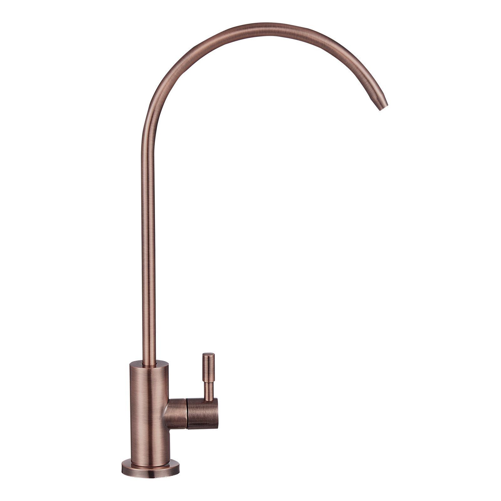 Food-Grade RO Faucet, 304 Stainless Steel, Brass Valve, High Arc Design