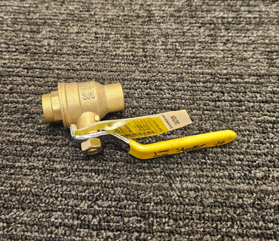 (QTY 2) Apollo Valves 94A20301 1/2″ Sweat Brass Ball Valve Inline Manual 2-Way