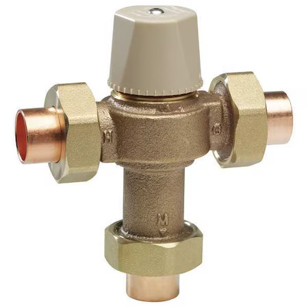 Watts 1/2 Lf Mmv-Us Mixing Valve, Brass, 0.5 To 23 Gpm, 150 Psi