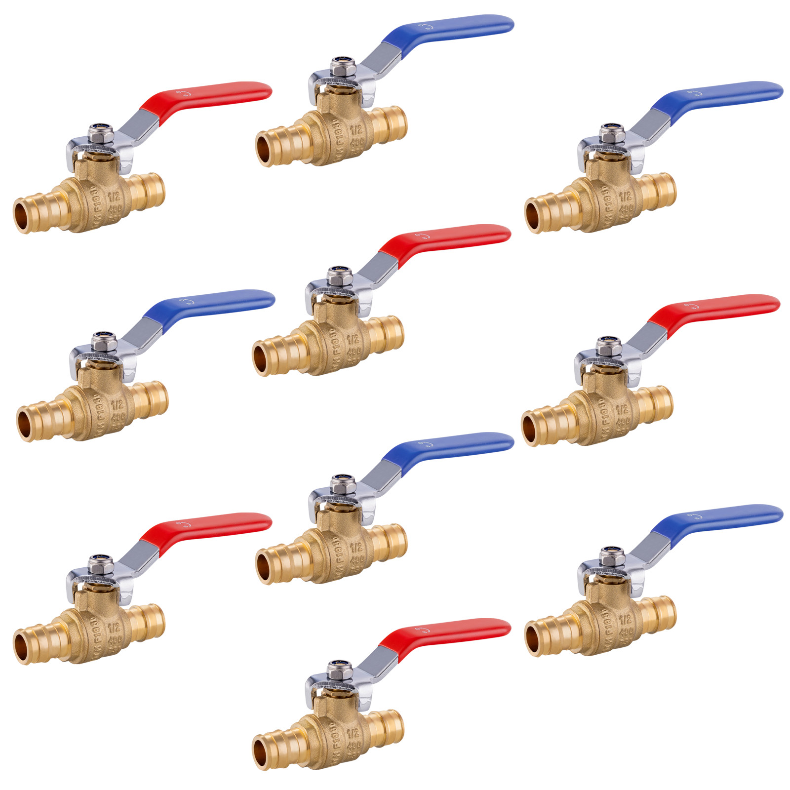 EFIELD 1/2″X1/2″ 3/4″X3/4″ Pex-A Pipe Brass Ball Valves Expansion Blue Red Level