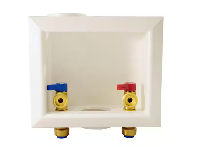 Tectite 1/2in Brass Push-to-Connect x 3/4in MHT Washing Machine Outlet Box