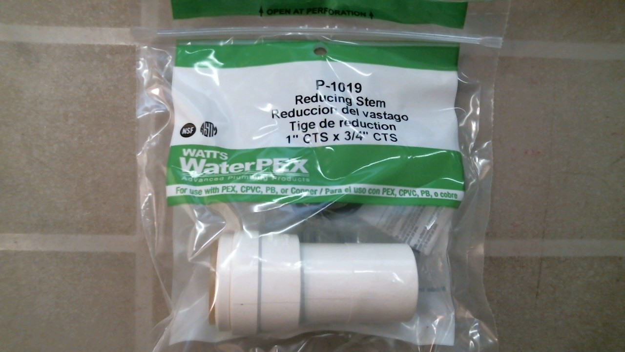 Watts P-1019 Reducing Stem, Quick Connect, 1″ CTS x 3/4″ CTS, FREE SHIPPING