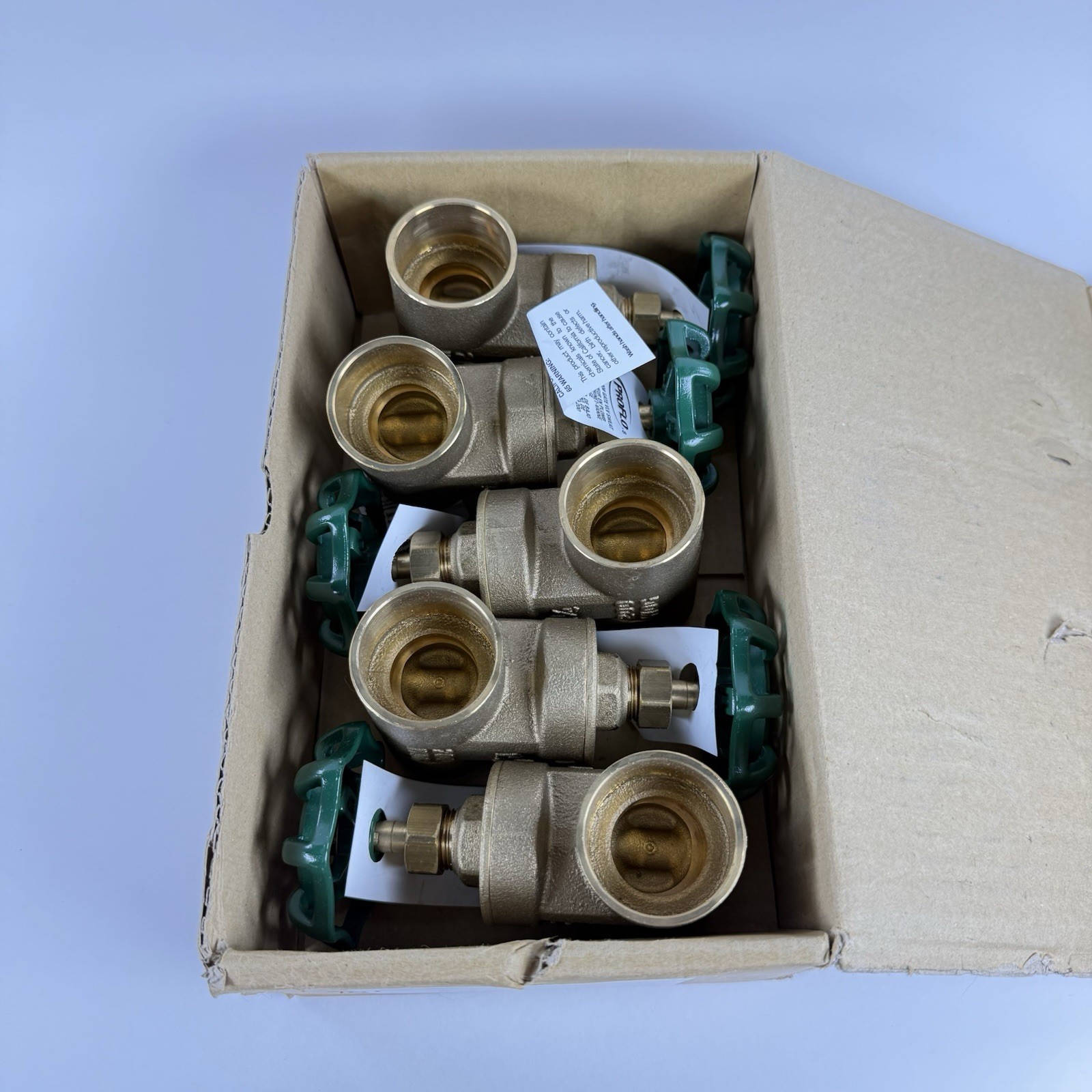 Lot of 5 PROFLO PFXT300SH 1-1/4” Brass Gate Valves Low Lead Sweat 200 WOG