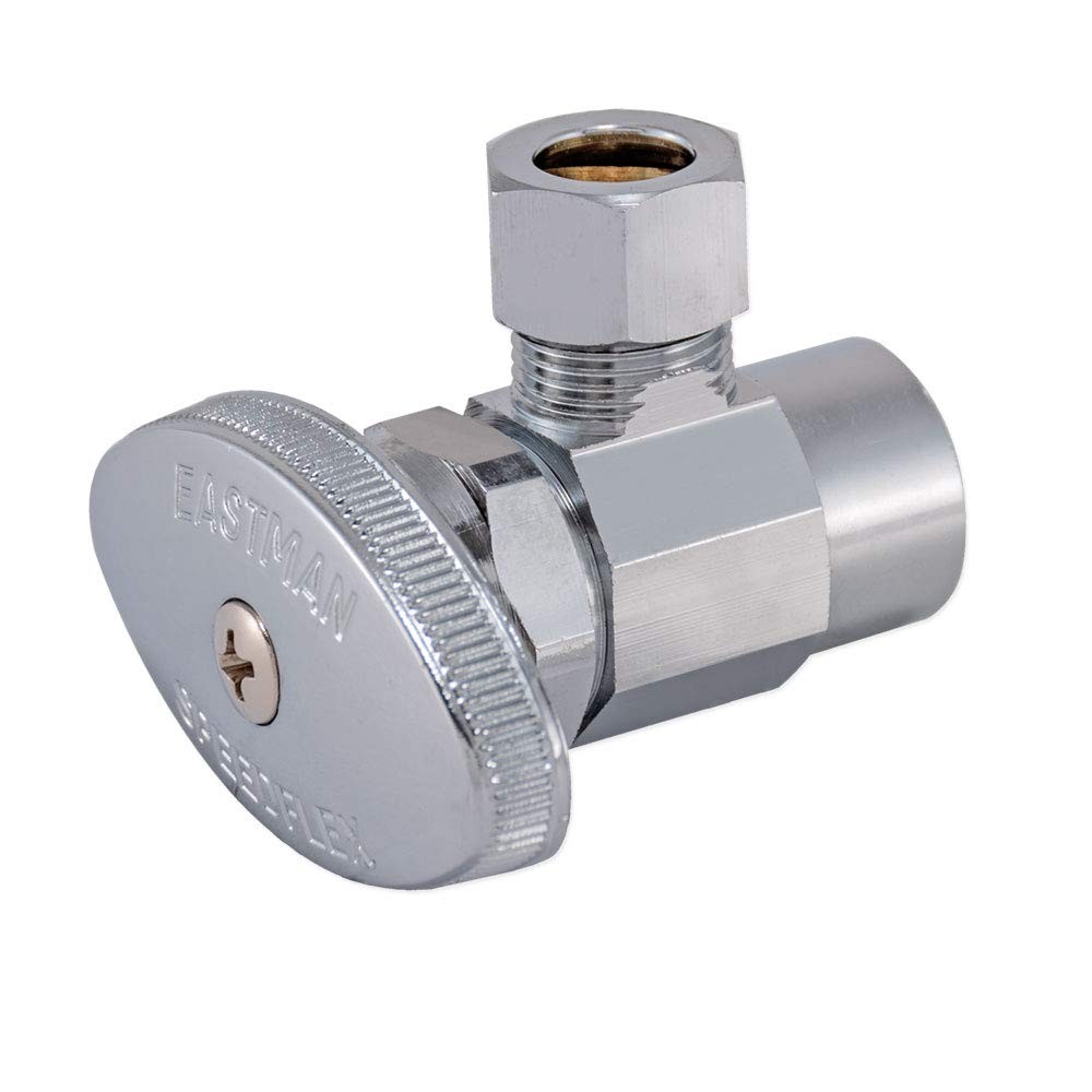 3/8 Inch OD x 1/2 Inch Nom. Sweat Multi-Turn Brass Sweat Inlet Angle Stop Val…