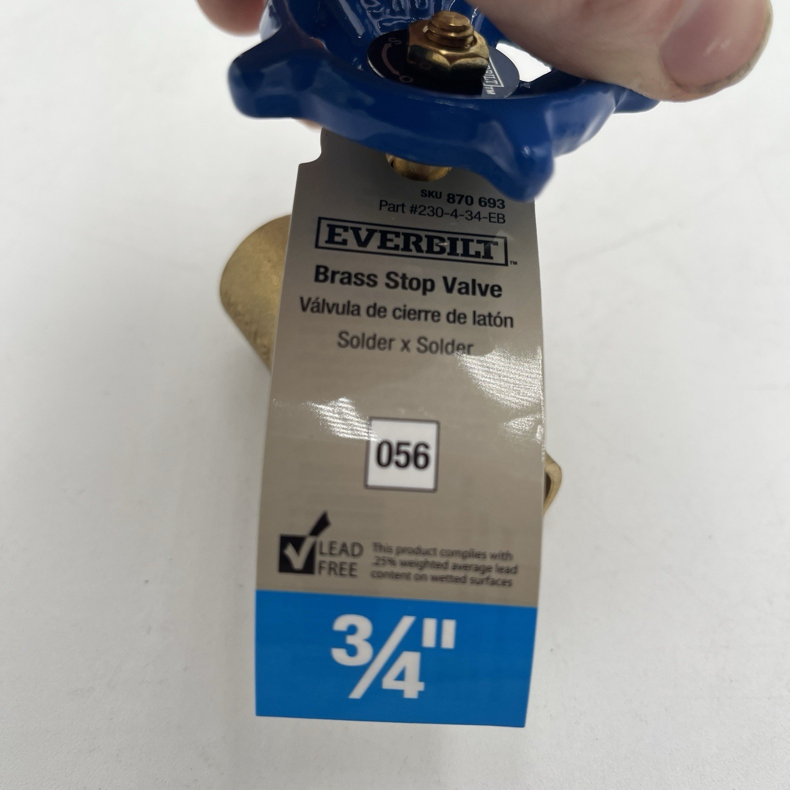 BRAND NEW!! 2 Pack Everbilt 3/4 in. Brass Sweat x Sweat Stop Valve – 230-4-34-EB
