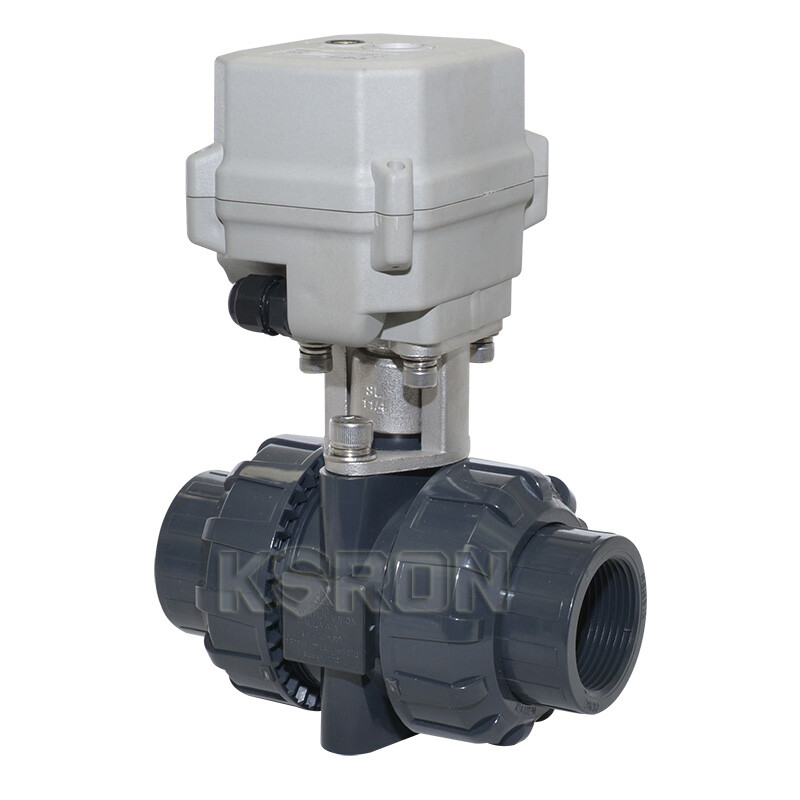 NPT 1/2”-2” PVC Motorized Ball Valve CR3-06 Electrical Valve AC24V,DC12-24V