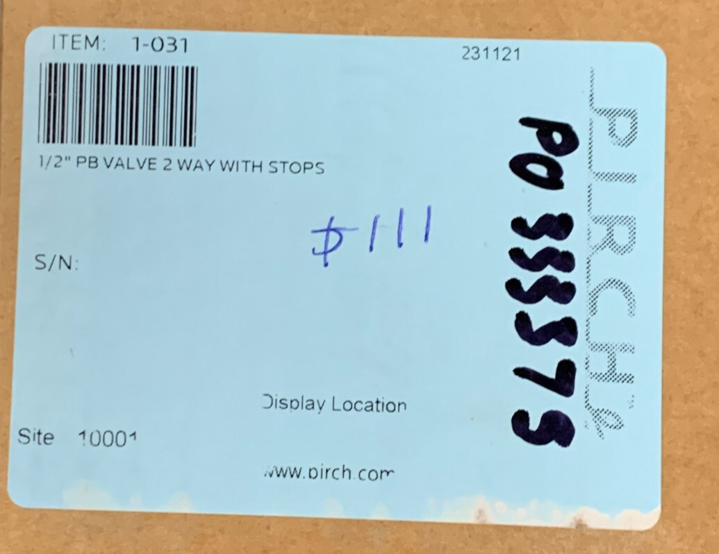 Phylrich 1-031 1/2″ Pressure Balance Valve Two Way W/ Stops New!
