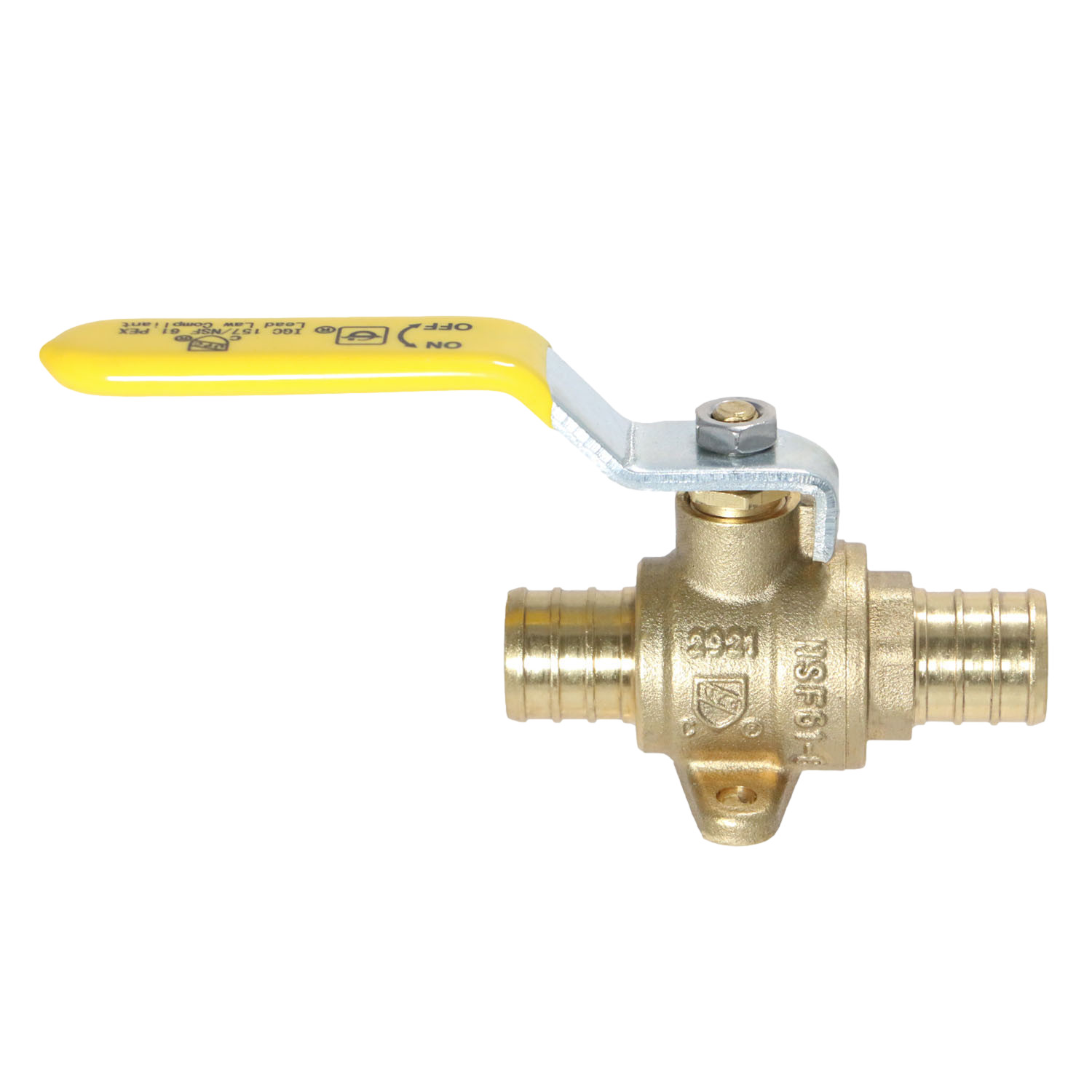 100 Pcs. 3/4″ Pex Ball Valve with Drop Ear, Lead Free Brass, 24-3-4=100