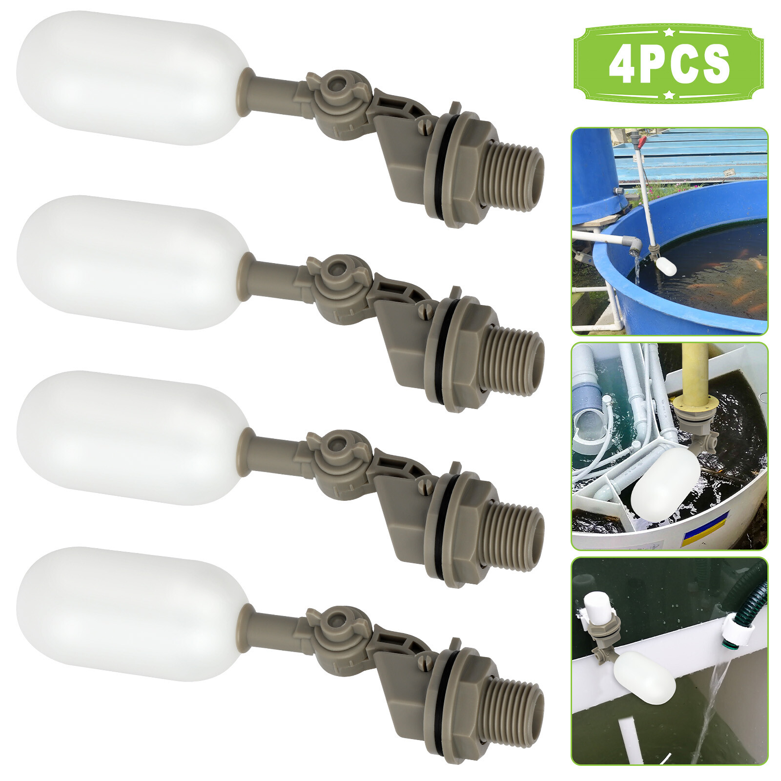 4Pcs Water Float 1/2″ Automatic Shut Off Valve Quick Connctor Tank Overfill Stop