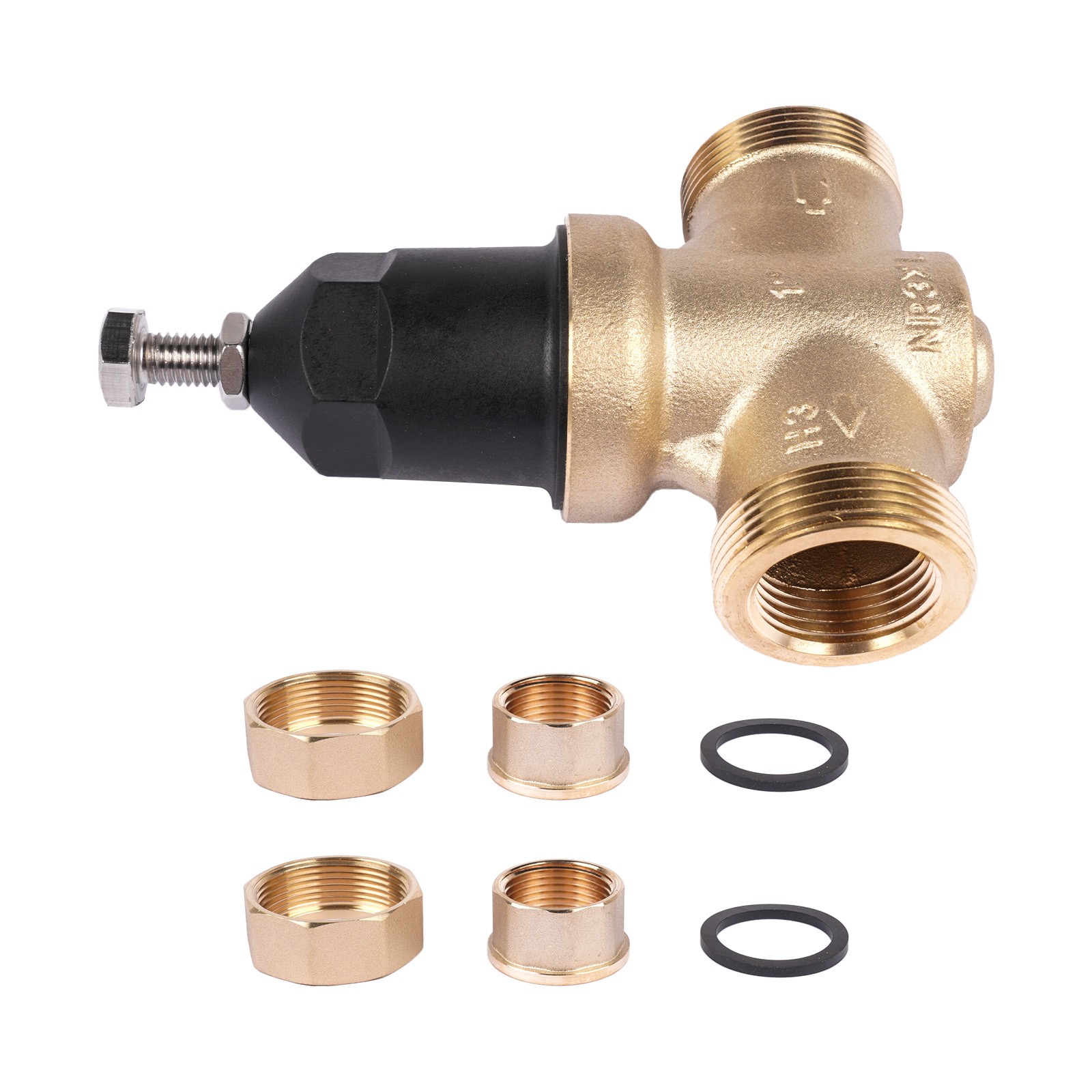 1 Inch Water Pressure Reducing Valve w/ Double Union FNPT Connection for Home