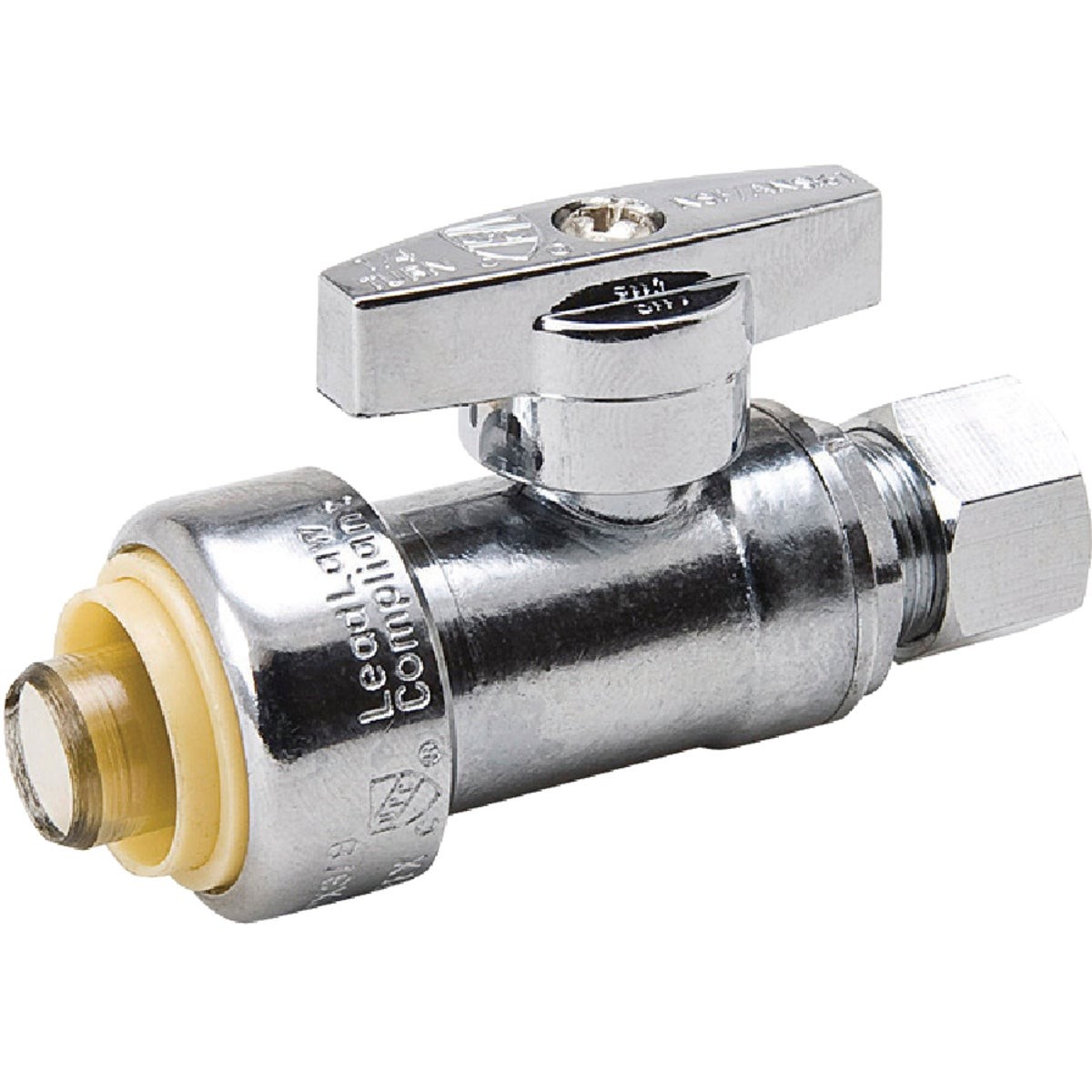 Chrome Plated Brass 1/2 In. PF x 3/8 In. COMP Straight Stop 1191-932HC Series