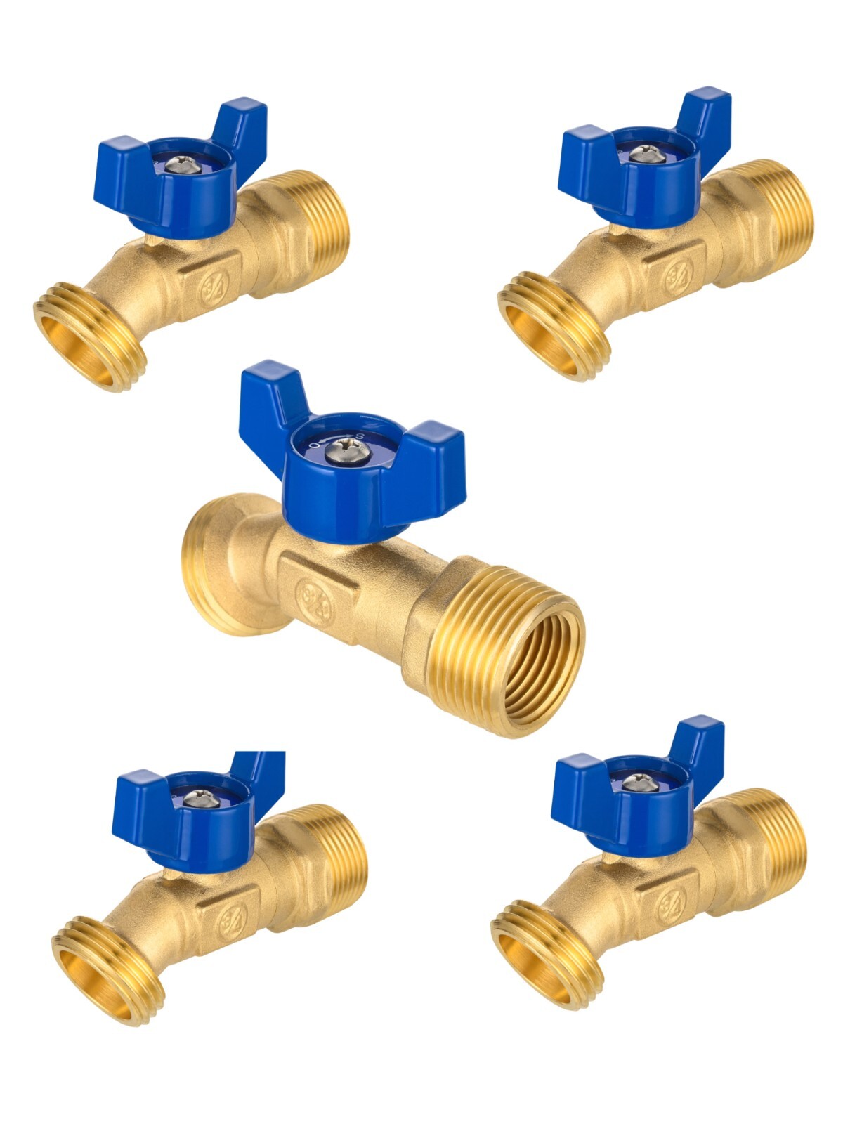 5 PCS EFIELD 1/4 Turn Spigot ,Outdoor Brass Valve 3/4″ Male NPT Inlet x3/4″ MHT