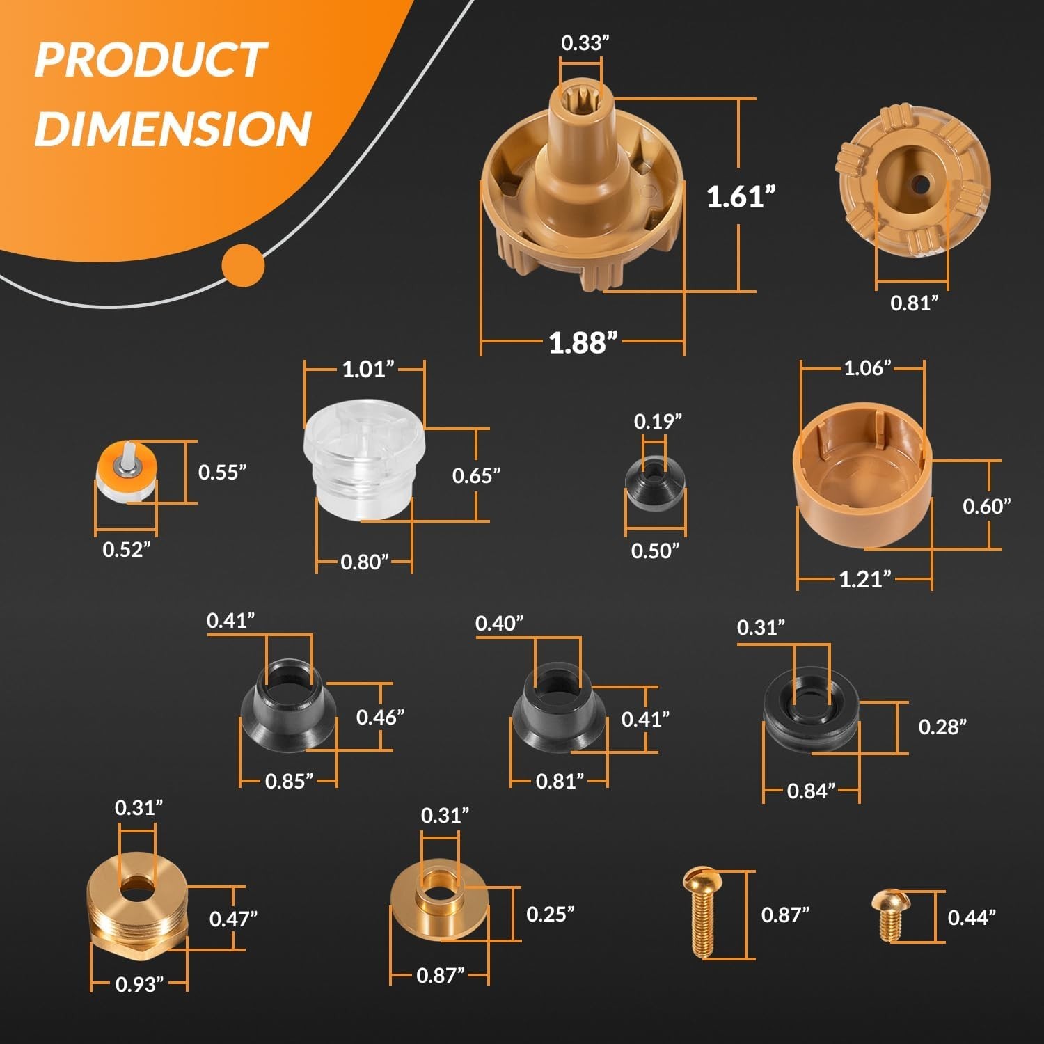 RK-17MH Repair Kit Metal Handle for Woodford Model 17 Outdoor Faucets 12Pcs