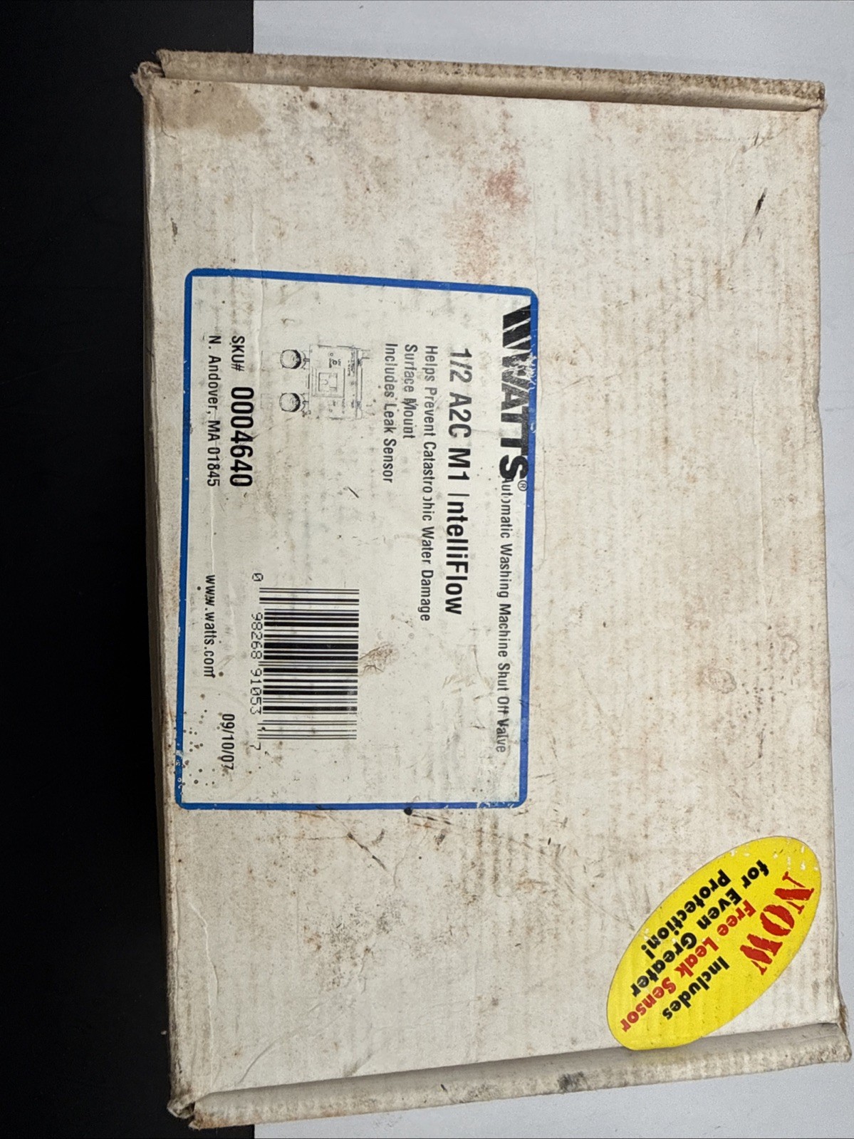 ~ MAIN UNIT ONLY ~ Watts A2C-M1 1/2 IntelliFlow Washing Machine Shut Off Valve