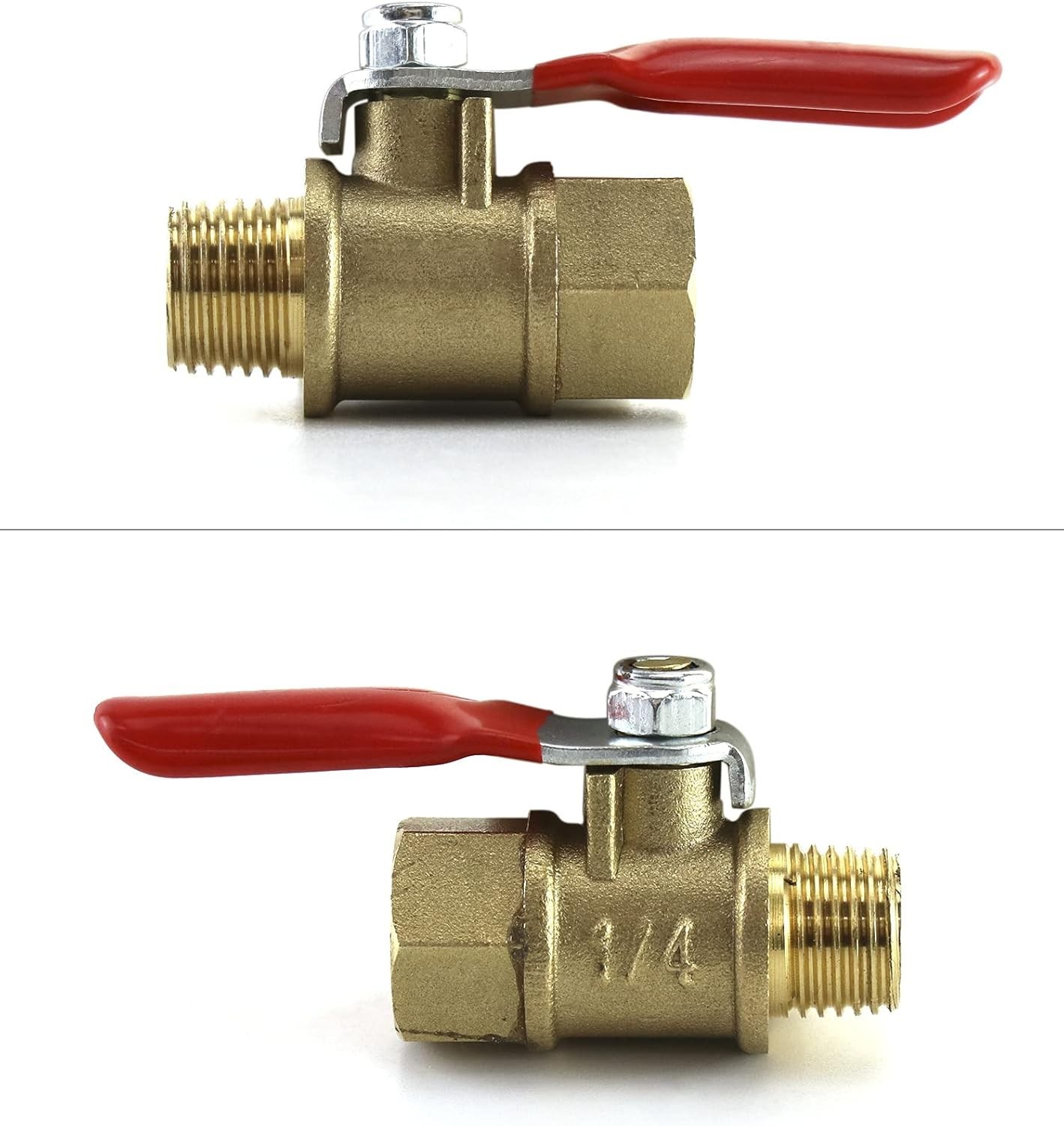 3 Pcs 1/4″ NPT Brass Ball Valve Heavy Duty Shut Off Switch for Air Compressor