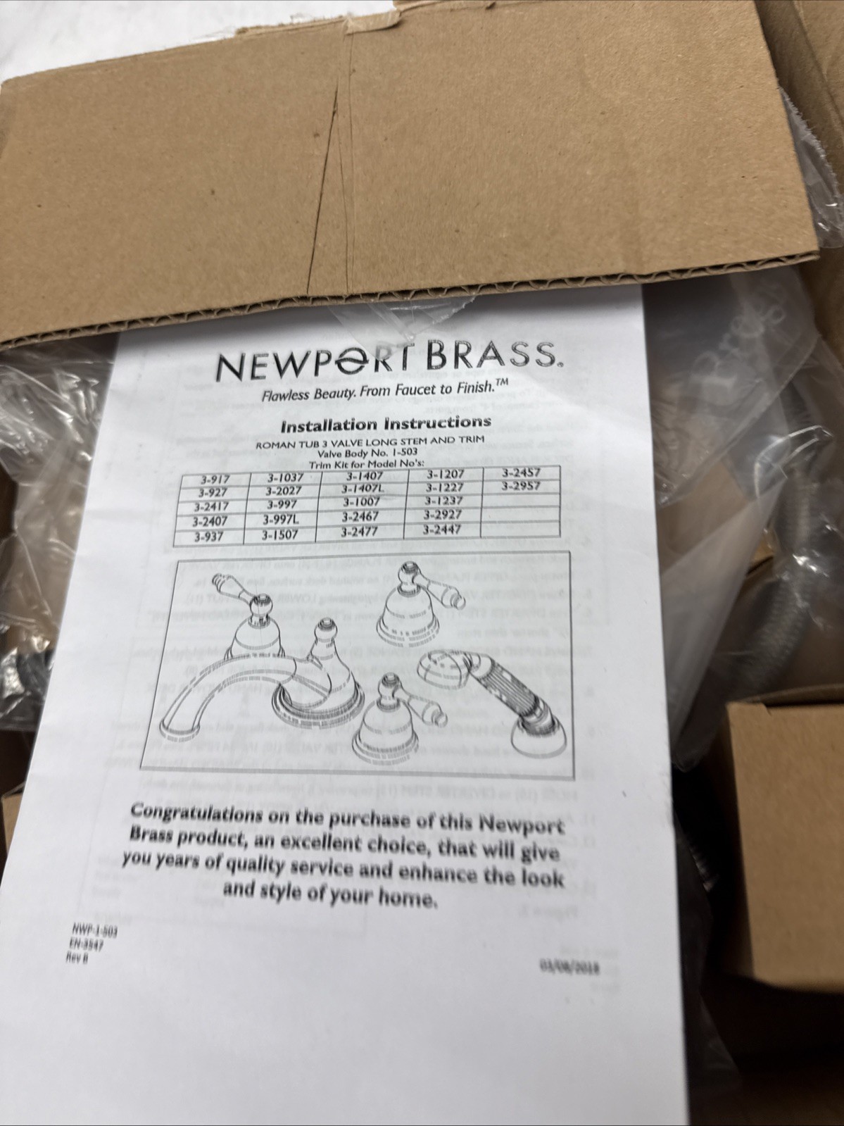 Newport Brass 1-503 3/4″ Pressure Balance Rough-In Valve with Quick Connect